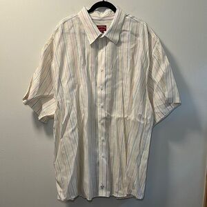 Rochester Men’s Mulitcolor Stripe Linen Button Down Shirt Size 4X